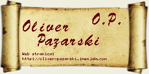 Oliver Pazarski vizit kartica